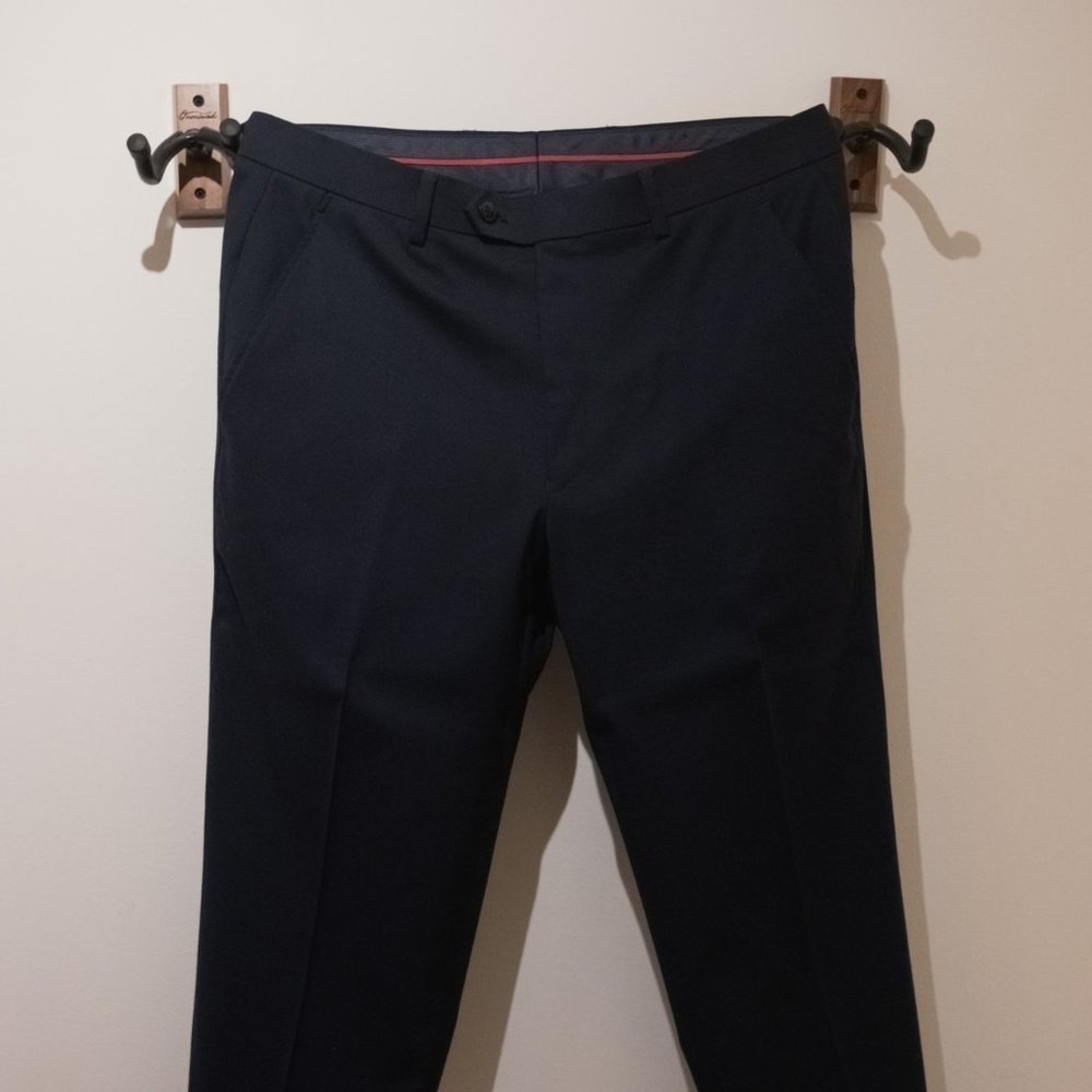 Alfani Slim Fit Dress Suit Pants, 32 x 32, Navy Blue